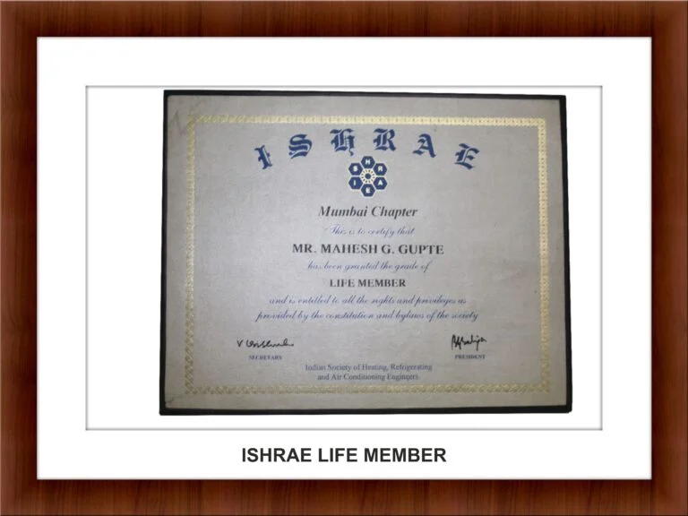 ISHRAE Life Member
