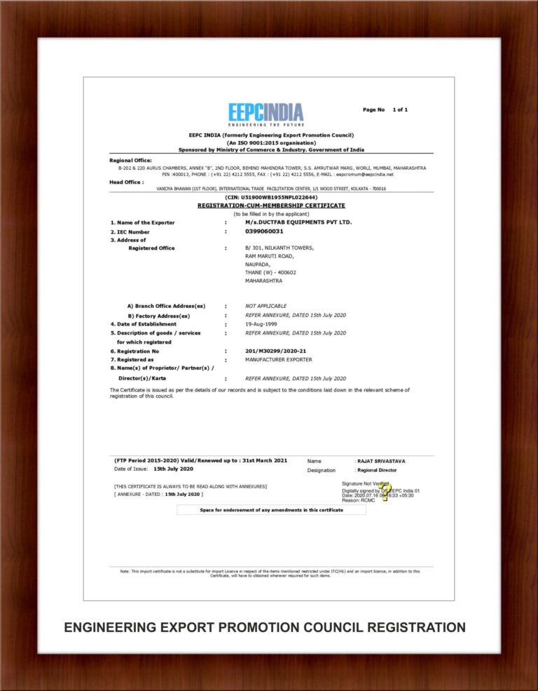 EEPC Certification